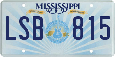 MS license plate LSB815