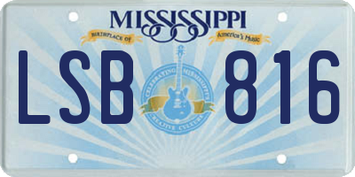 MS license plate LSB816