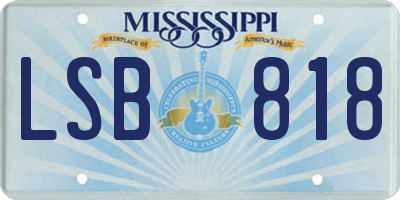 MS license plate LSB818