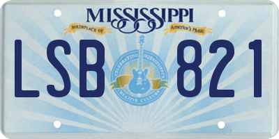 MS license plate LSB821