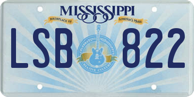 MS license plate LSB822
