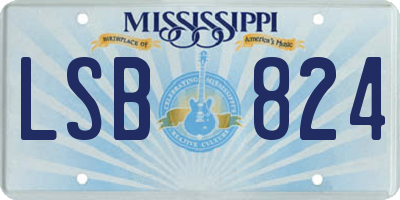 MS license plate LSB824