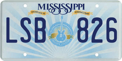 MS license plate LSB826