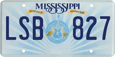 MS license plate LSB827