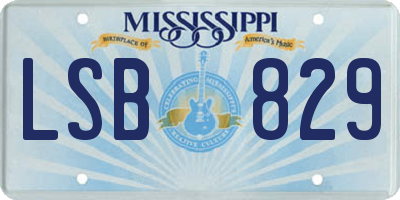 MS license plate LSB829