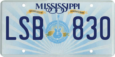 MS license plate LSB830
