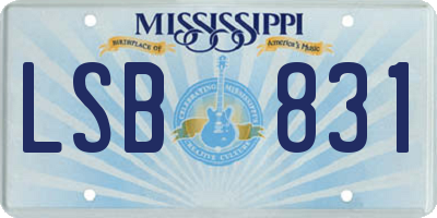 MS license plate LSB831