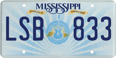 MS license plate LSB833
