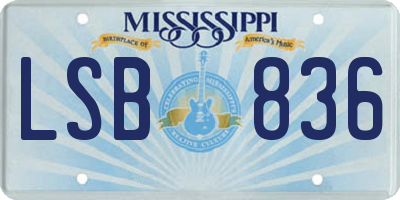 MS license plate LSB836