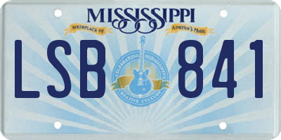 MS license plate LSB841
