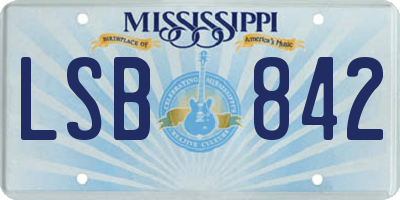 MS license plate LSB842
