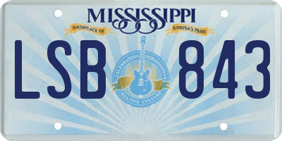 MS license plate LSB843