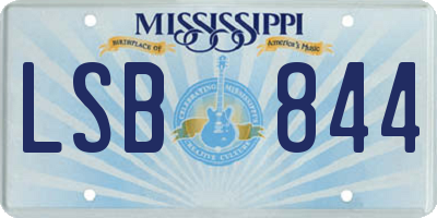 MS license plate LSB844