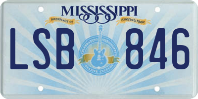 MS license plate LSB846