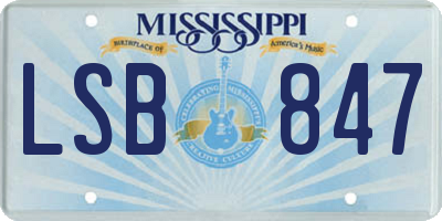 MS license plate LSB847