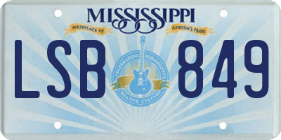 MS license plate LSB849