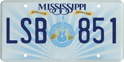 MS license plate LSB851