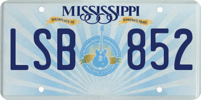 MS license plate LSB852