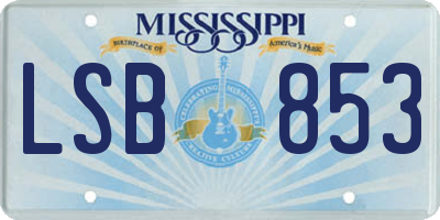 MS license plate LSB853