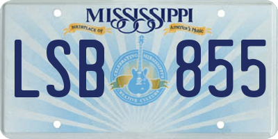 MS license plate LSB855