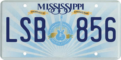 MS license plate LSB856