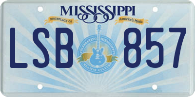 MS license plate LSB857