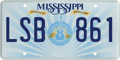 MS license plate LSB861