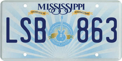 MS license plate LSB863