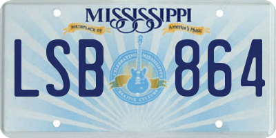 MS license plate LSB864