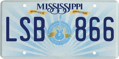 MS license plate LSB866