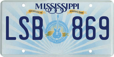 MS license plate LSB869