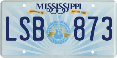MS license plate LSB873