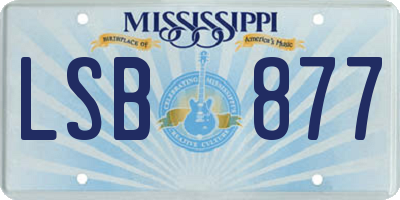MS license plate LSB877
