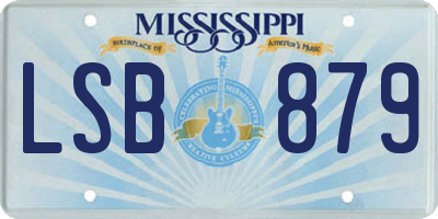 MS license plate LSB879