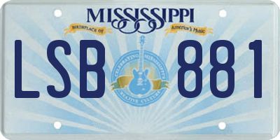 MS license plate LSB881