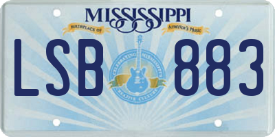 MS license plate LSB883