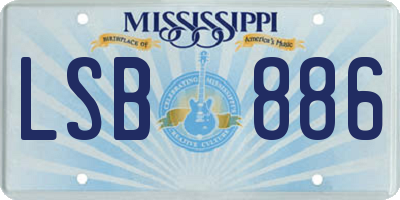 MS license plate LSB886