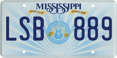 MS license plate LSB889