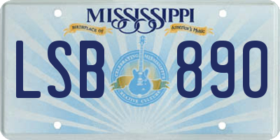 MS license plate LSB890