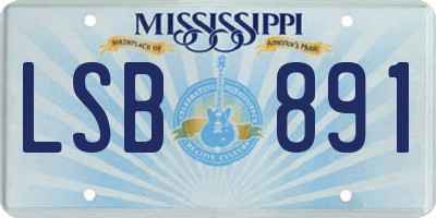 MS license plate LSB891
