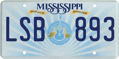 MS license plate LSB893