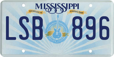 MS license plate LSB896