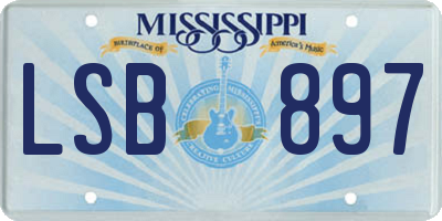MS license plate LSB897