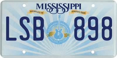MS license plate LSB898