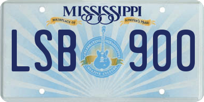 MS license plate LSB900