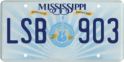 MS license plate LSB903