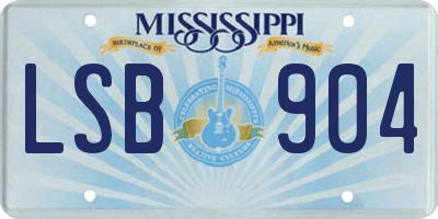 MS license plate LSB904