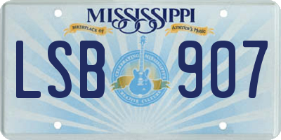 MS license plate LSB907