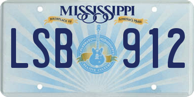 MS license plate LSB912