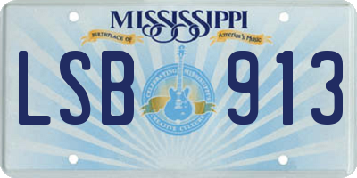 MS license plate LSB913